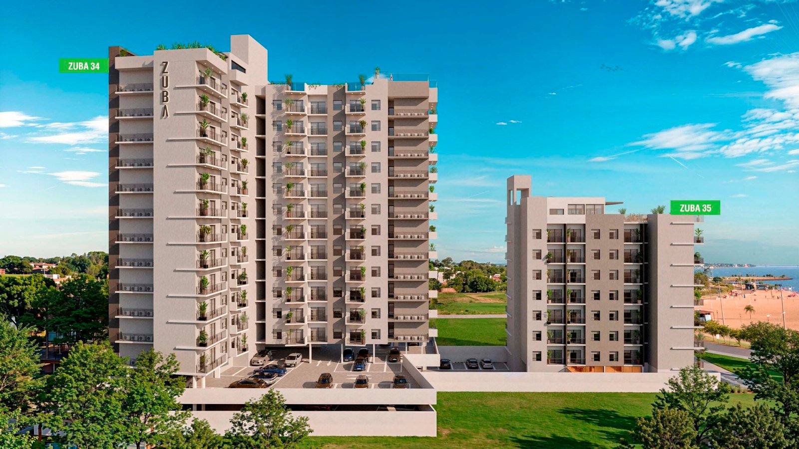 Departamentos en pozo del Edificio ZUBA Costanera – Encarnación