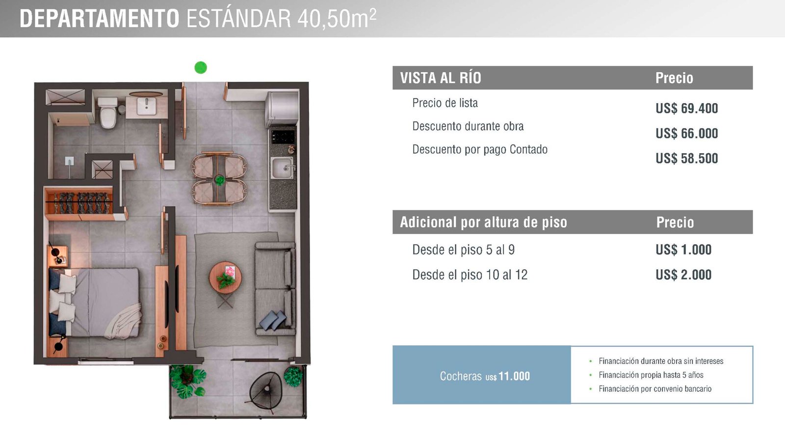 Departamentos en pozo del Edificio ZUBA Costanera – Encarnación - Imagen 14