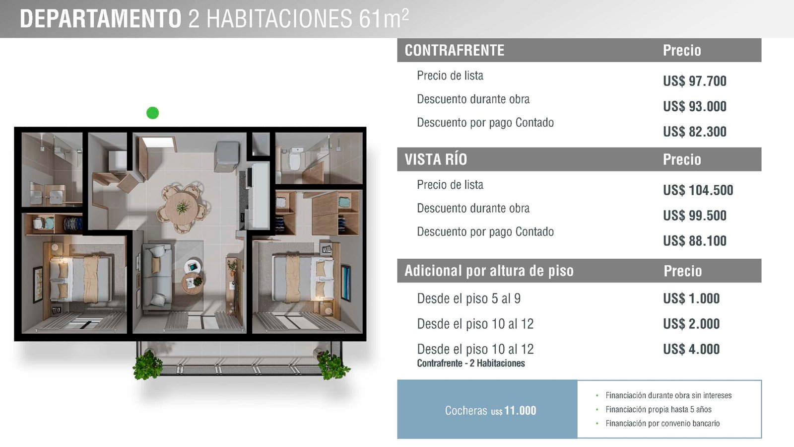 Departamentos en pozo del Edificio ZUBA Costanera – Encarnación - Imagen 16